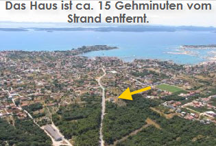 Lage der Ferienwohnung in Sukosan - Kroatien